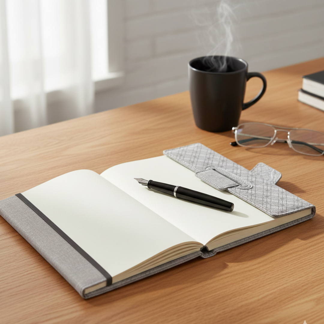 A5 Notebook with magnetic flap closure