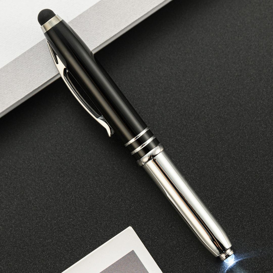 Metal stylus pen with torch