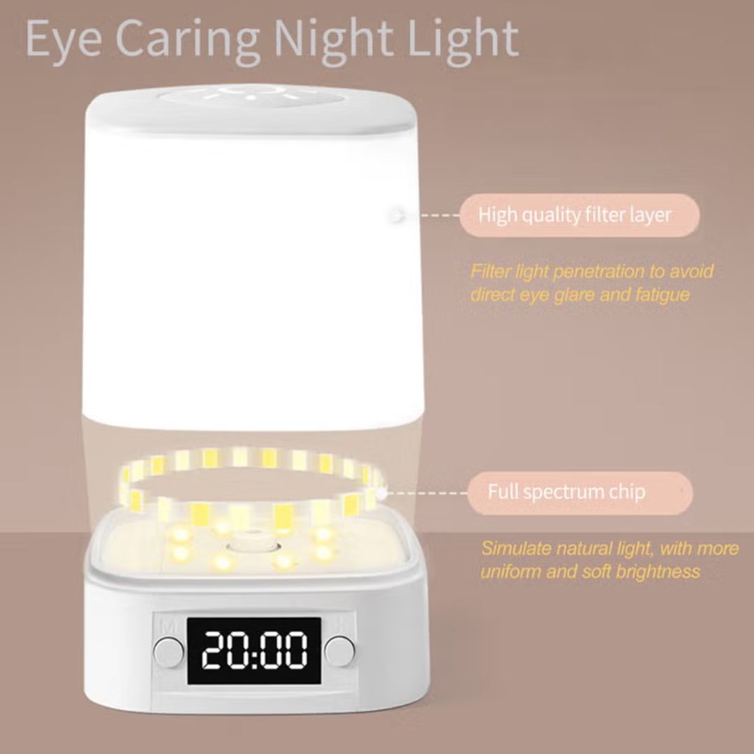 Soft touch Rechargeable Night Lamp with Clock