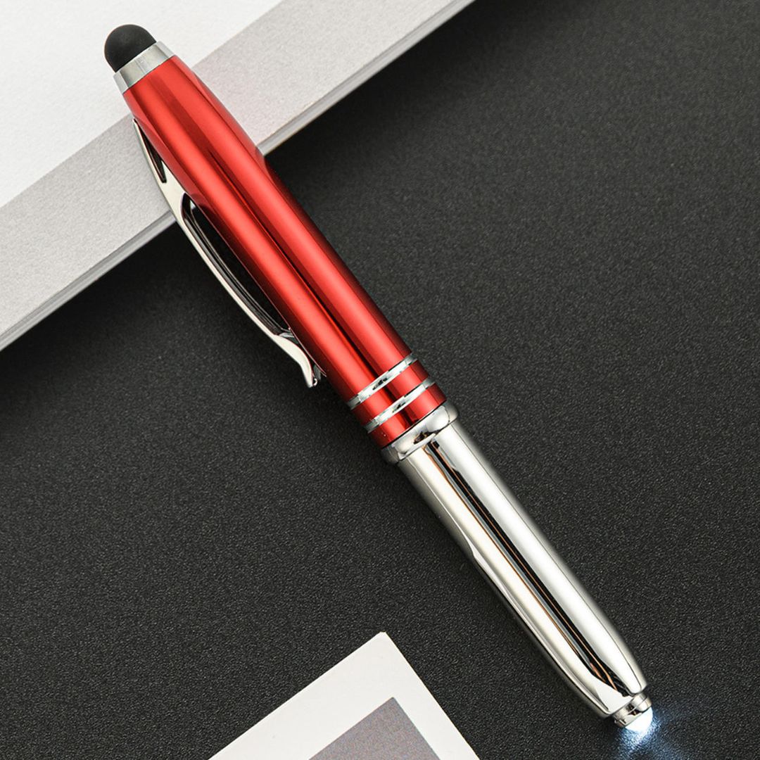 Metal stylus pen with torch