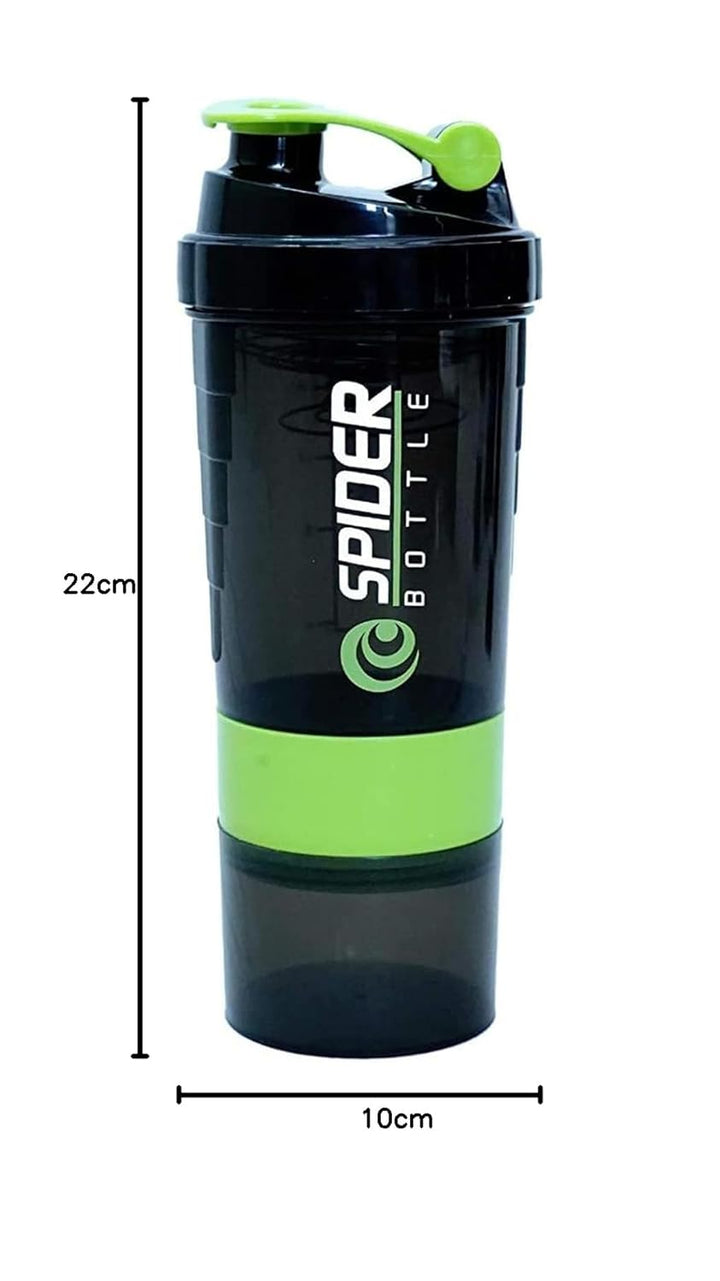 Spider shaker with Double compartment and mixing whisk