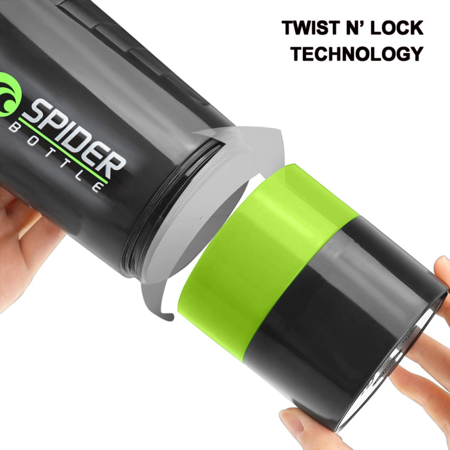 Spider shaker with Double compartment and mixing whisk