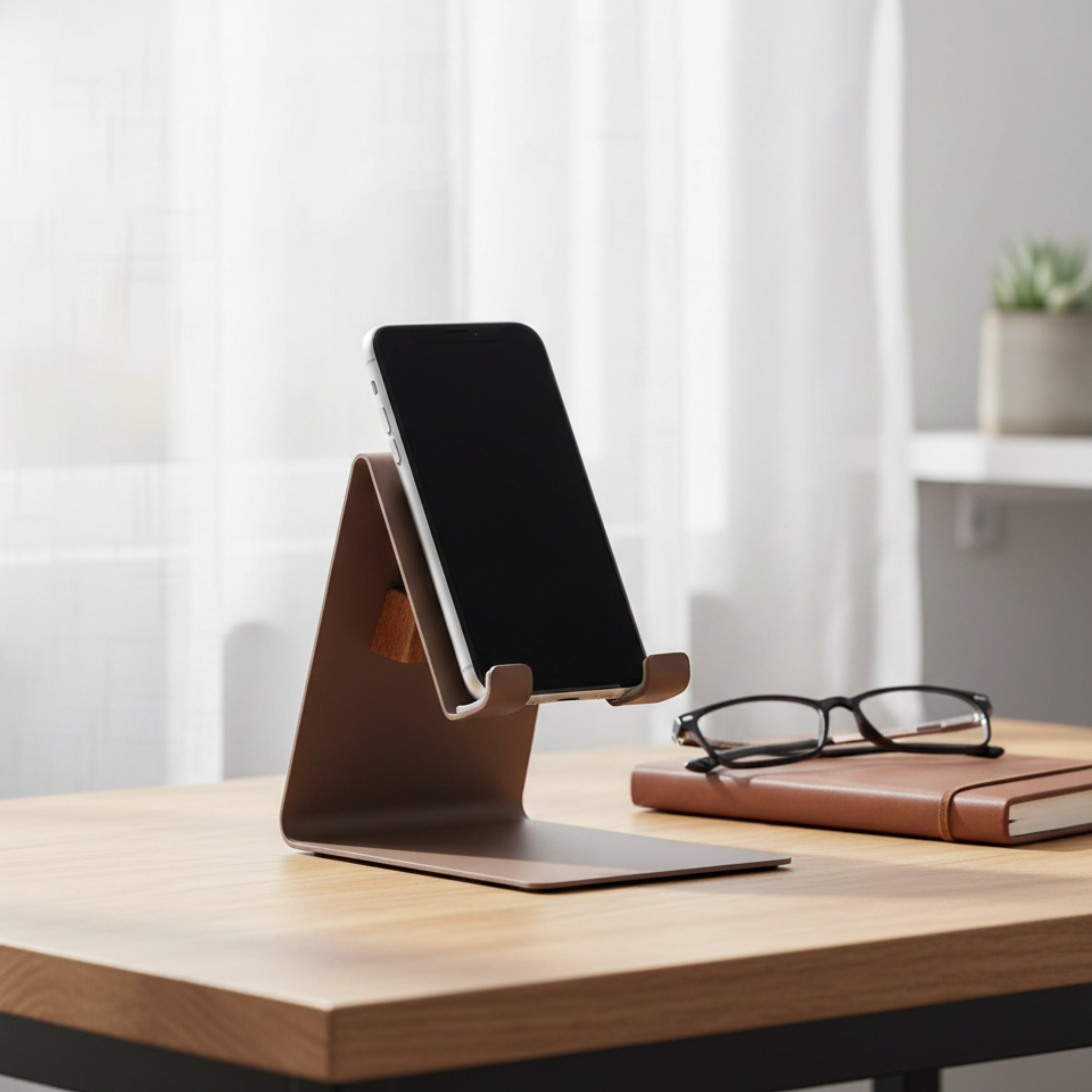 Metal Phone stand with Spectacle holder