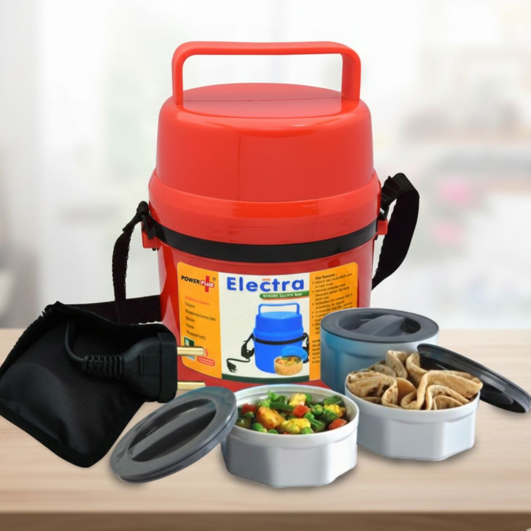 Power Plus Electra Lunch Box Plastic- 3 Container