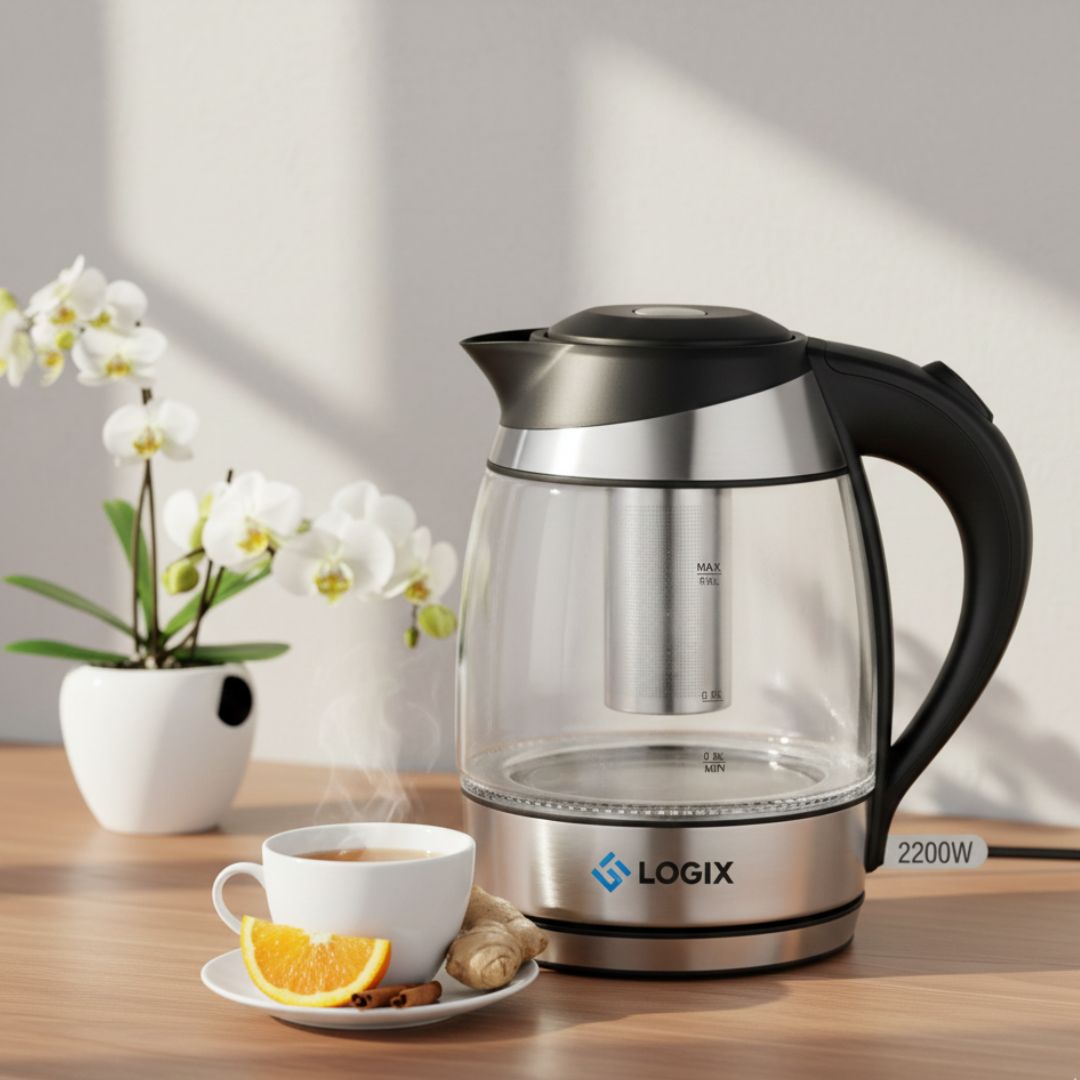 Glass Kettle With Tea Infuser Basket & LED Illumination
