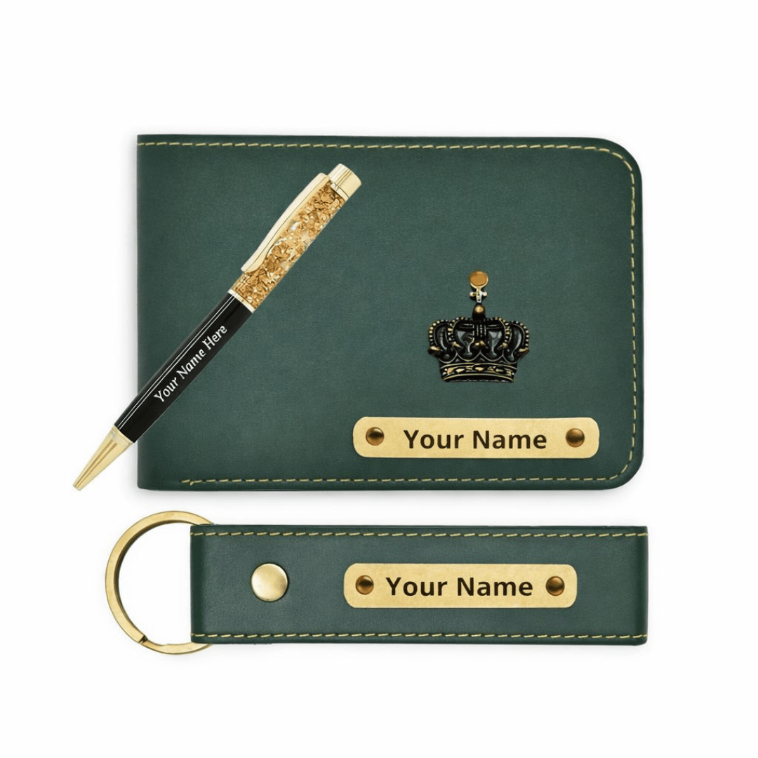 Customized Men’s Wallet, Pen & Keychain