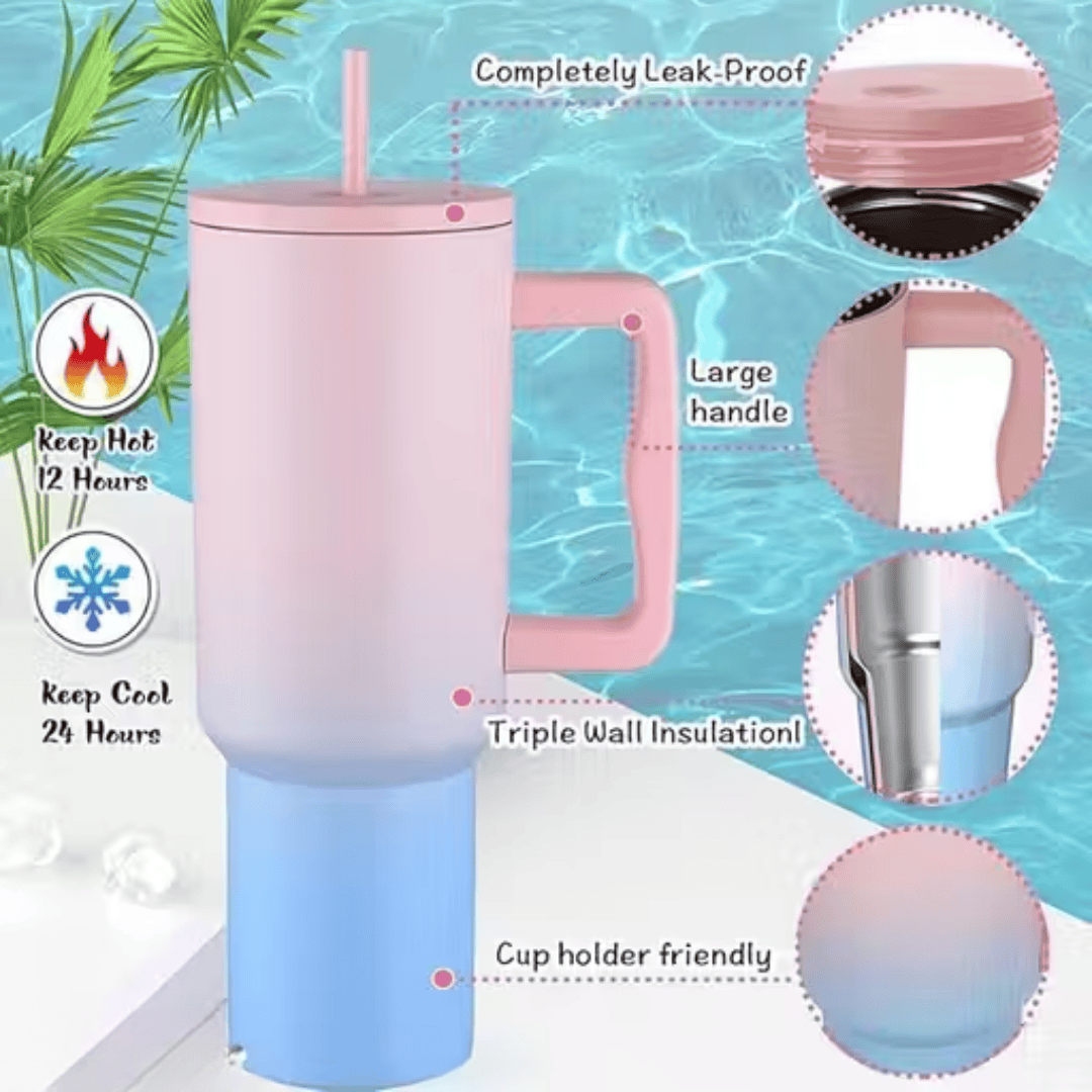 Personalized Pink And Purple 1200 Ml Tumbler