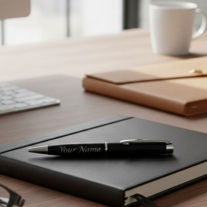 Groove: Brass pen with stripes