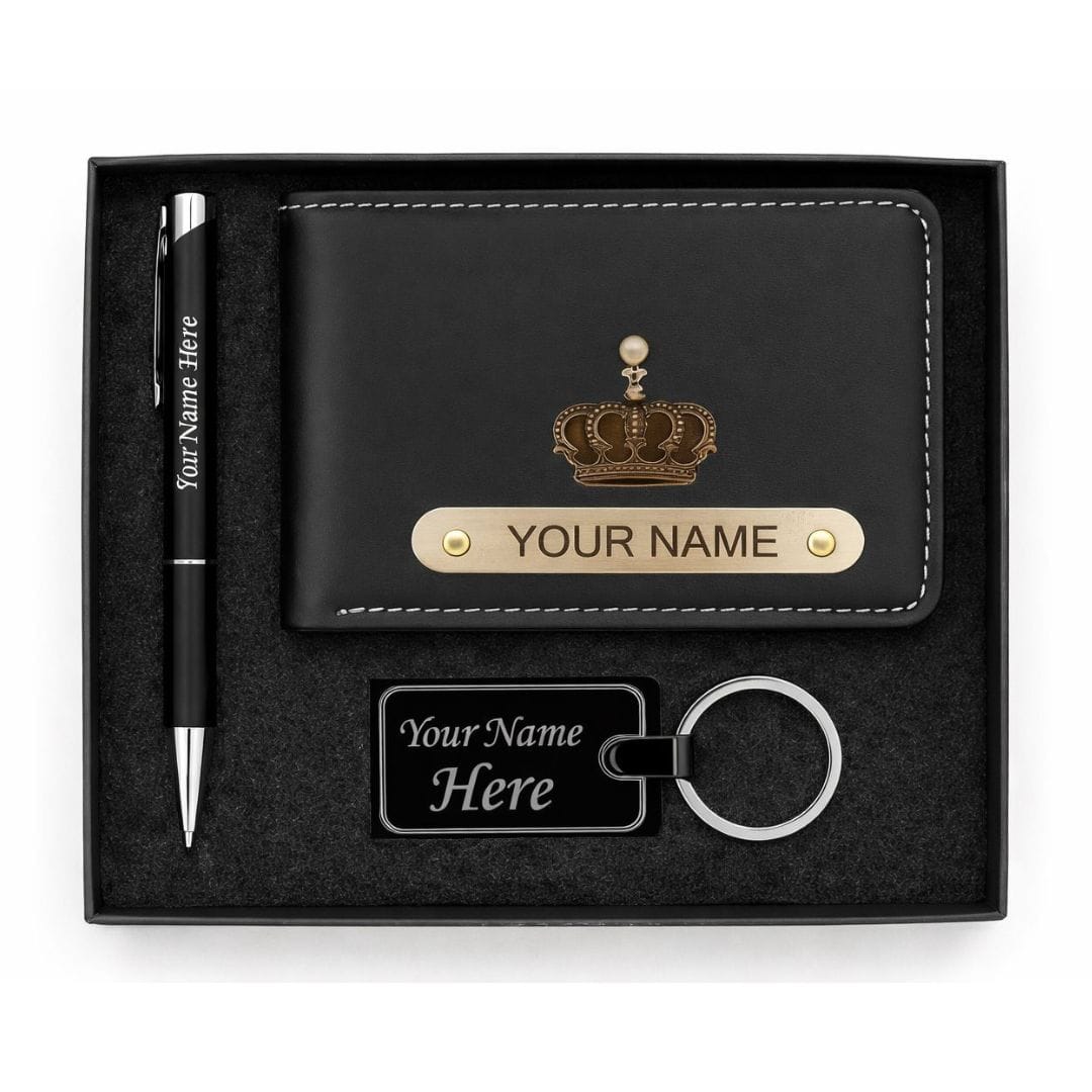 Customize wallet pen keychain combo gift set