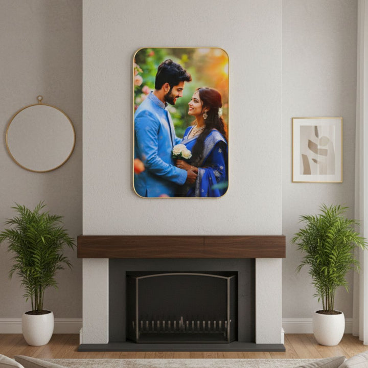 Modern Gold Rounded Portrait Frame.