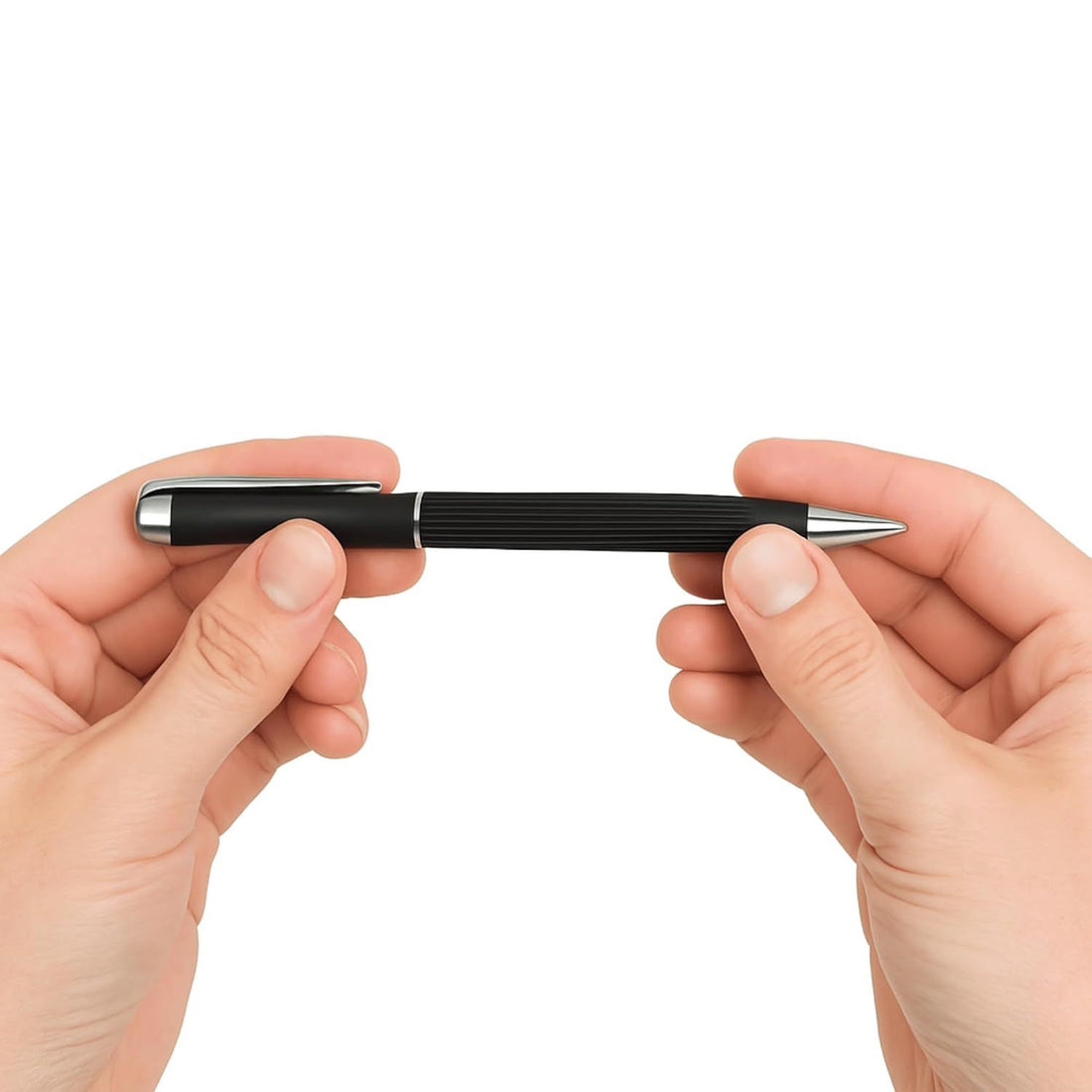 Groove: Brass pen with stripes