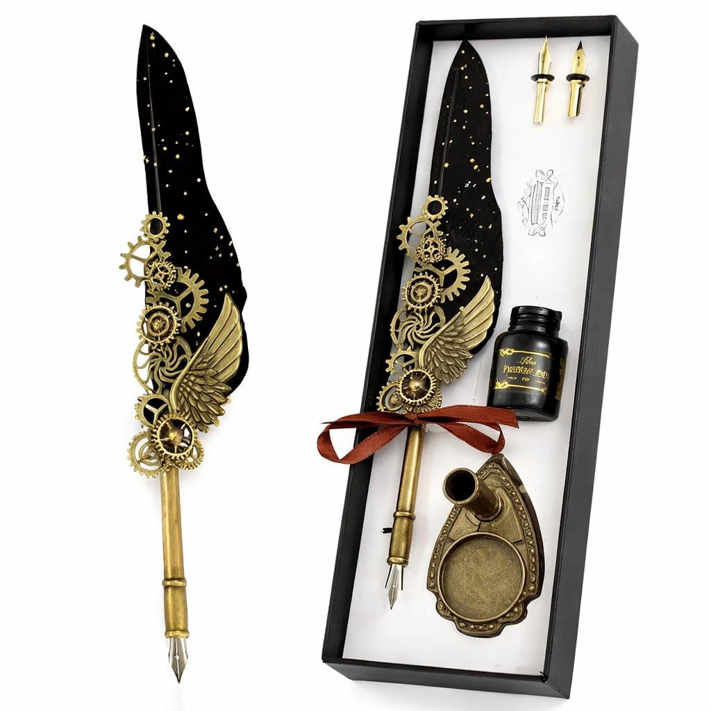 Feather Pen and Ink Set