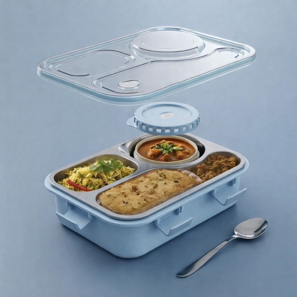 Stainless Steel Lunch Box with Compartments
