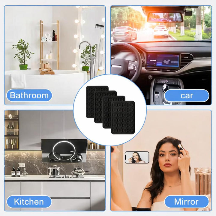 Pack of 4 Silicone Suction Cup Smartphones Holder for All Mobile Phone Models