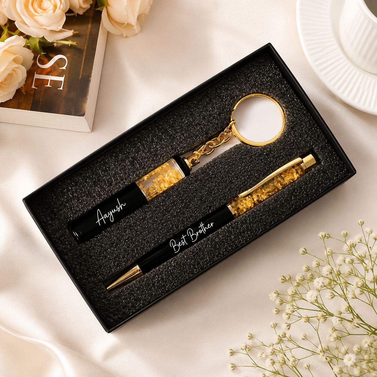 New Personalized Pen Keychain Gift Set With Gift Box