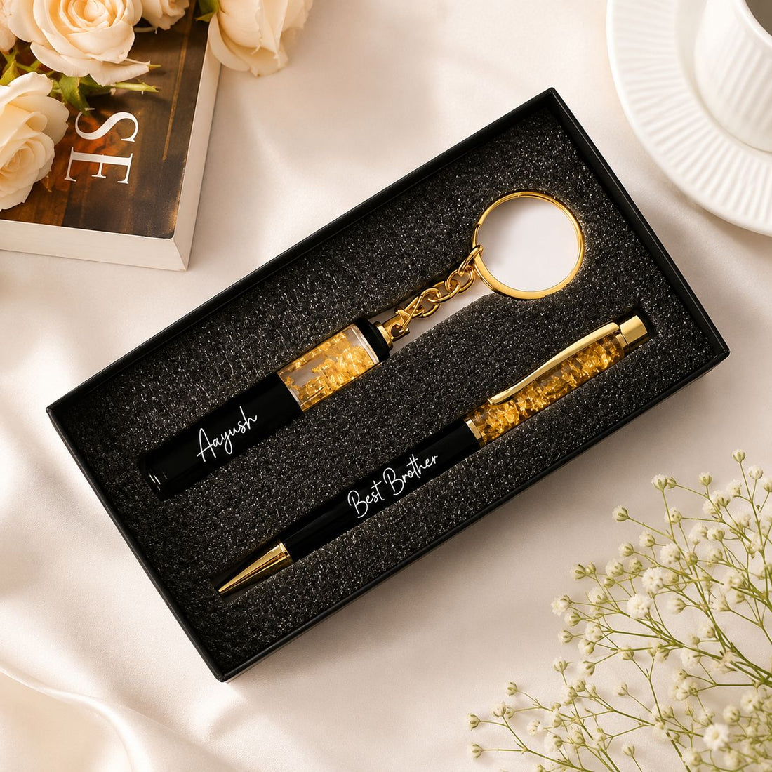 New Personalized Pen Keychain Gift Set With Gift Box