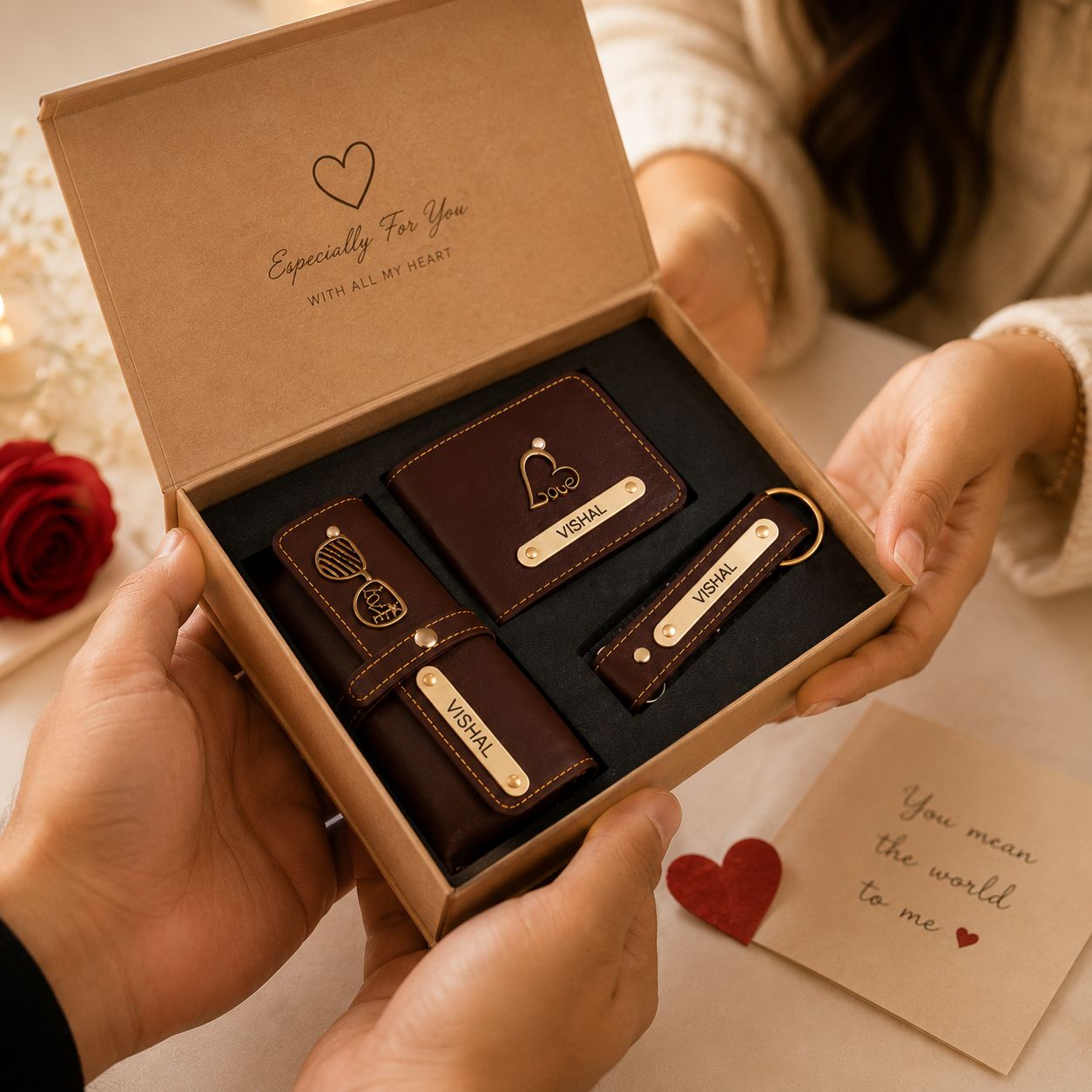 Premium Personalized Gift Set – Wallet, Keychain & Pen Combo