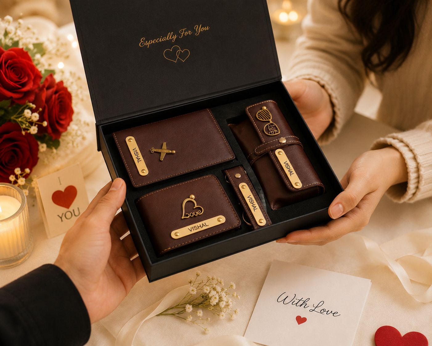 Premium Personalized Gift Set – Wallet, Keychain & Pen Combo