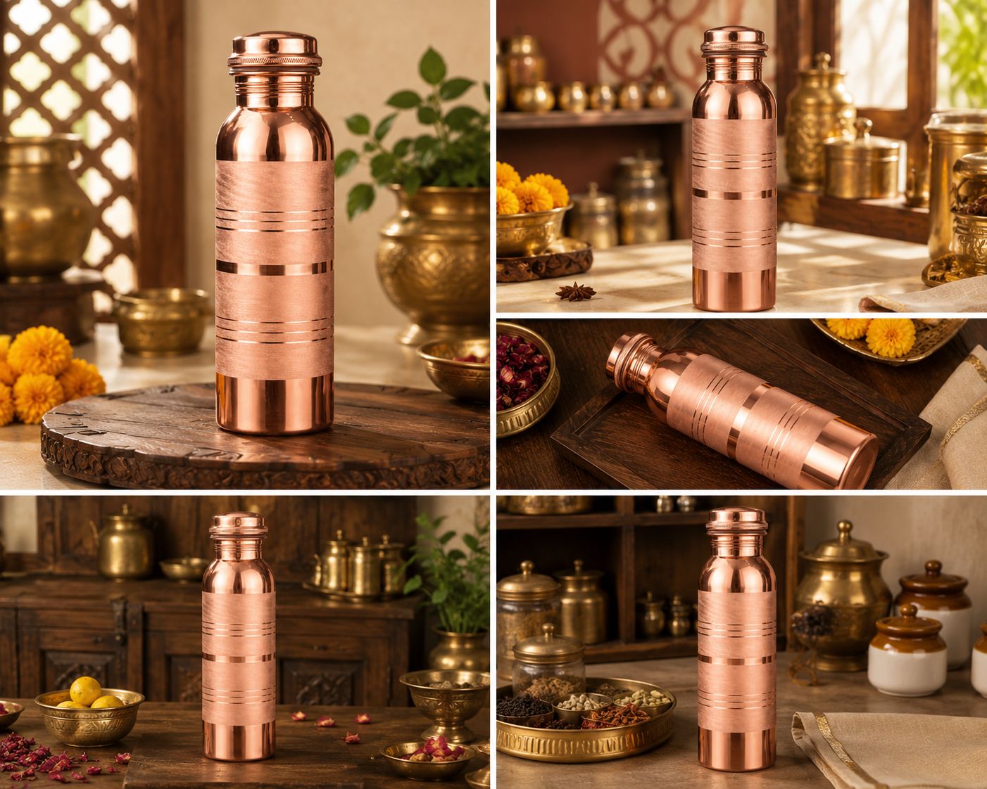 OXON 1 Liter Pure Copper Water Bottle