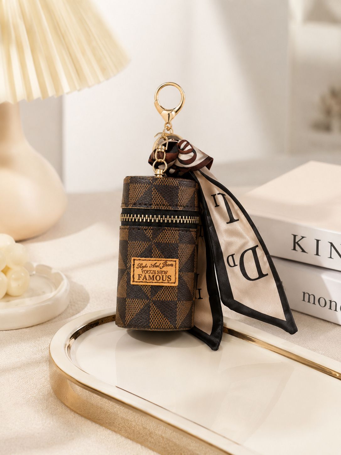 Mini Lipstick Case with Keychain