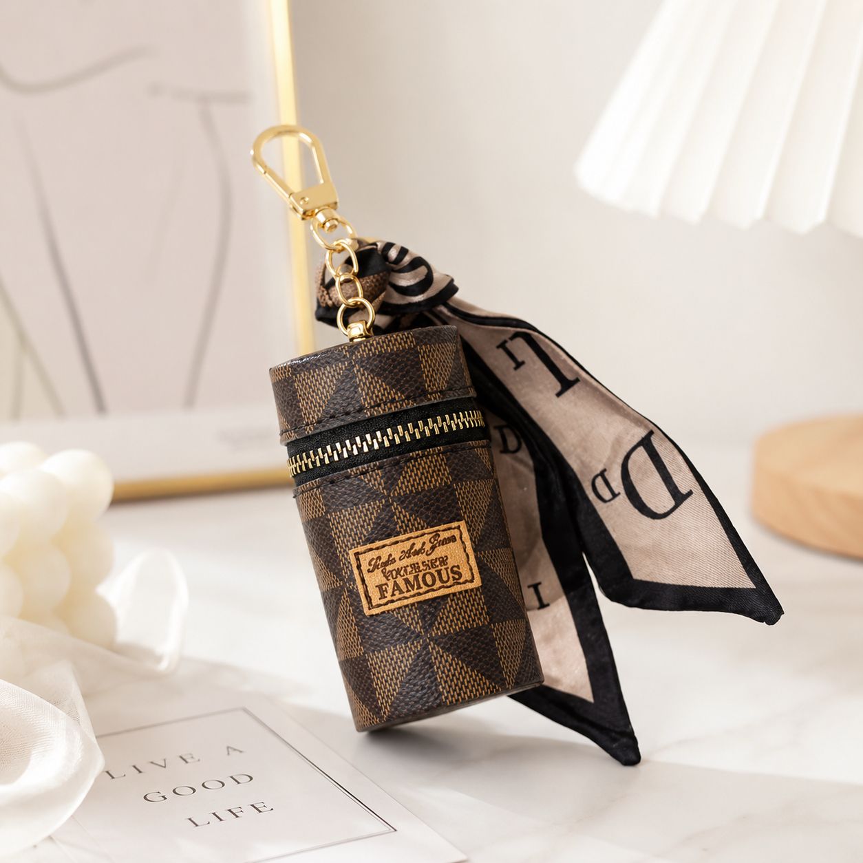 Mini Lipstick Case with Keychain
