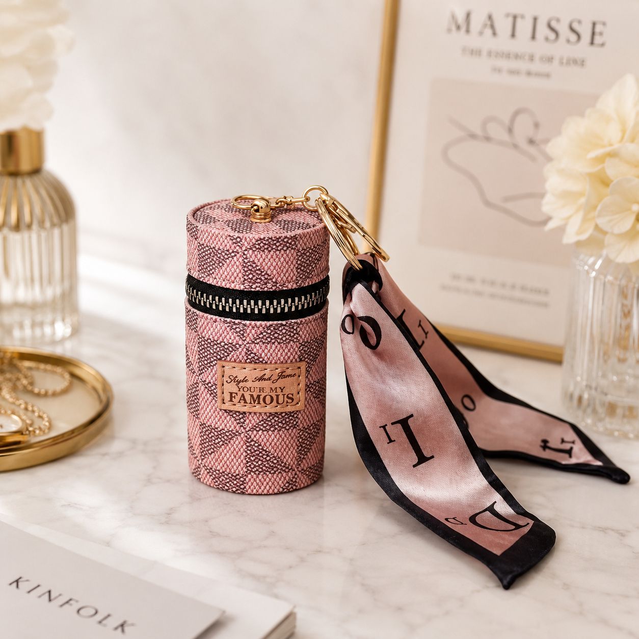 Mini Lipstick Case with Keychain