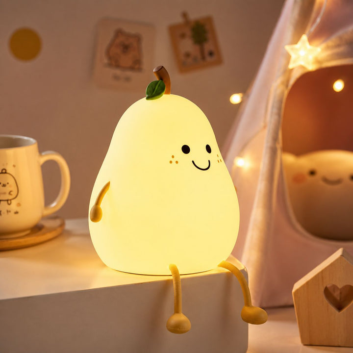 Cute Pear Design Silicone LED Night Light