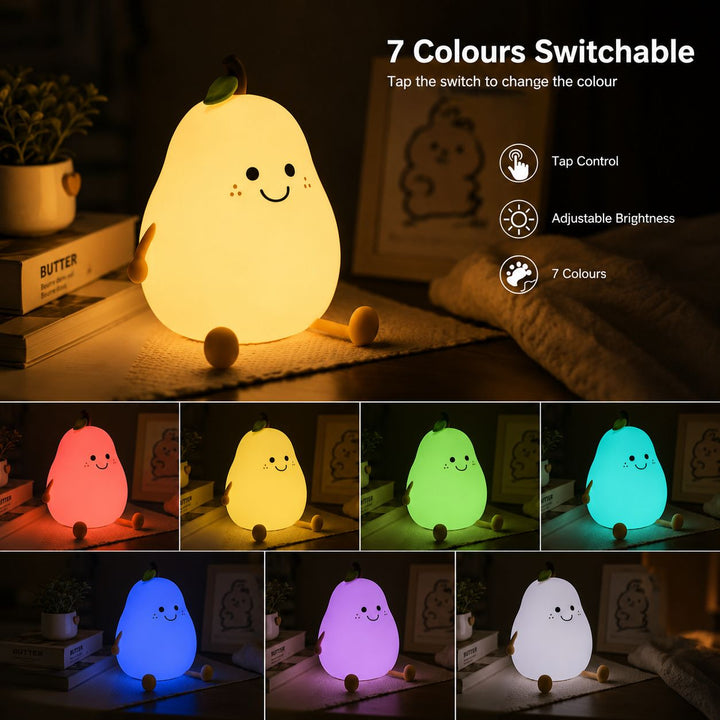 Cute Pear Design Silicone LED Night Light