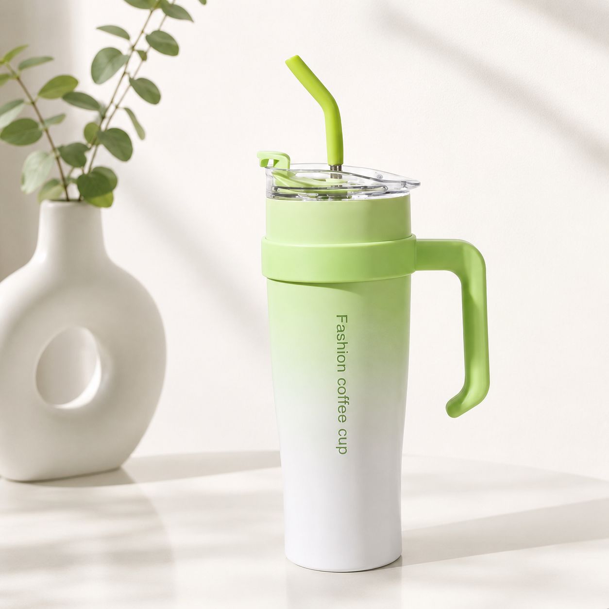 Tumbler with Straw and Lid 1.2L Stainless Steel Vacuum Insulated Mug Cup