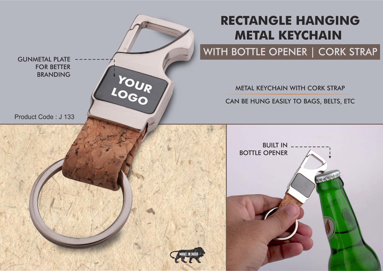 Metal keychain with Bottle Opener